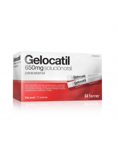 GELOCATIL 650 MG SOL ORAL 12 SOB