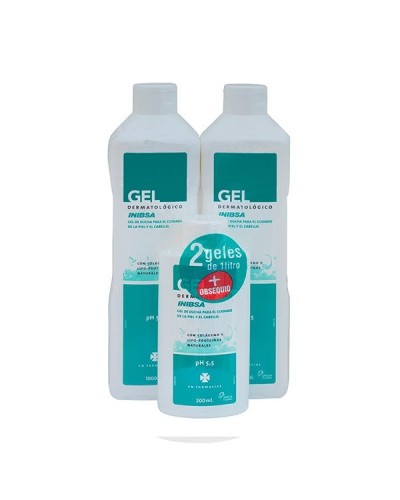 INIBSA GEL DERMATOLOGICO PACK VIAJE 2 X 1L + 200 ML                                              